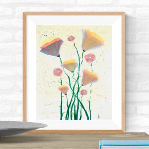 Pintura - Flores Aquarela Abstrata
