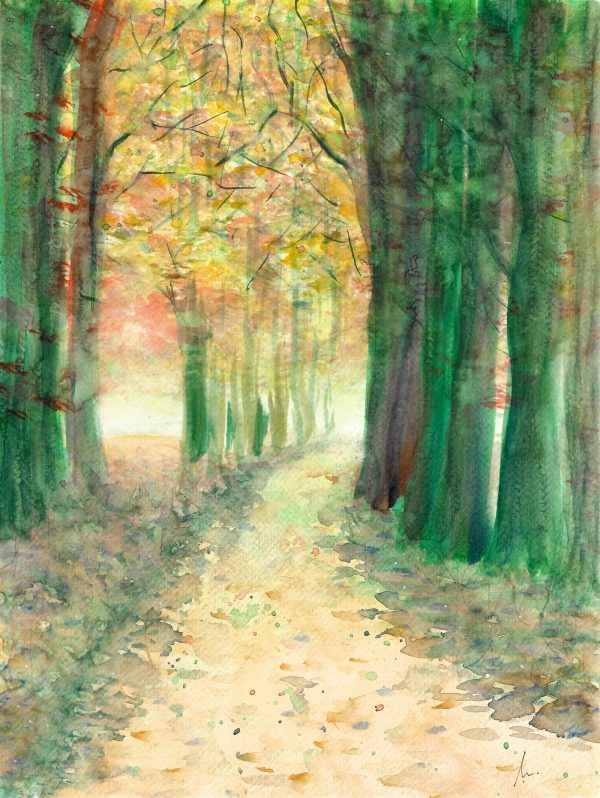Pintura - Caminho no Bosque