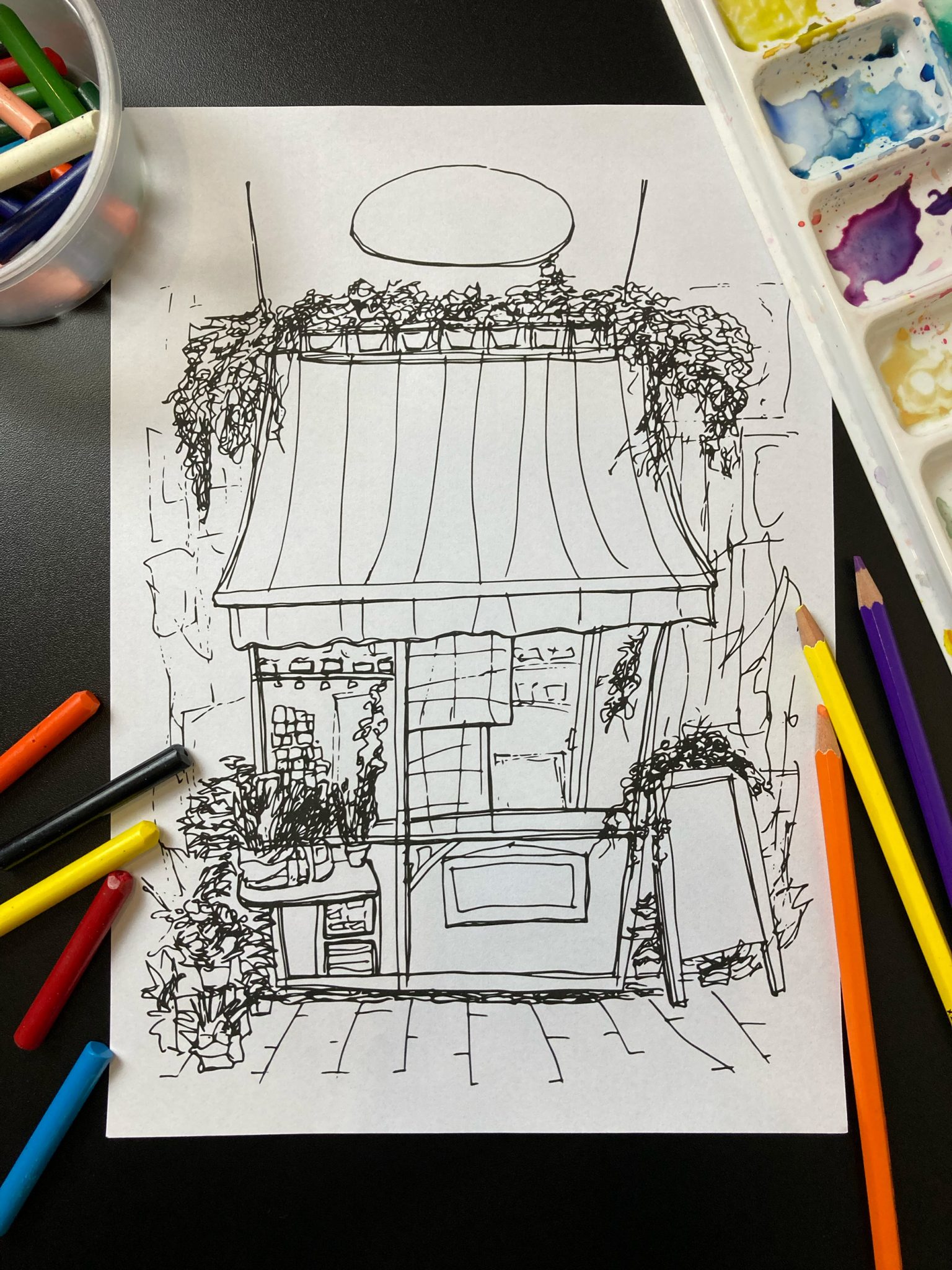 Ilustra O Pequeno Restaurante Download Arquivo Para Colorir Marcelo Santos