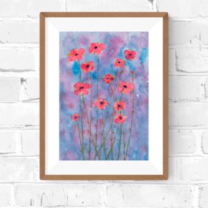 Pintura Aquarela - Flores Rosas