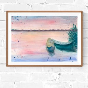 Pintura Aquarela - Barcos