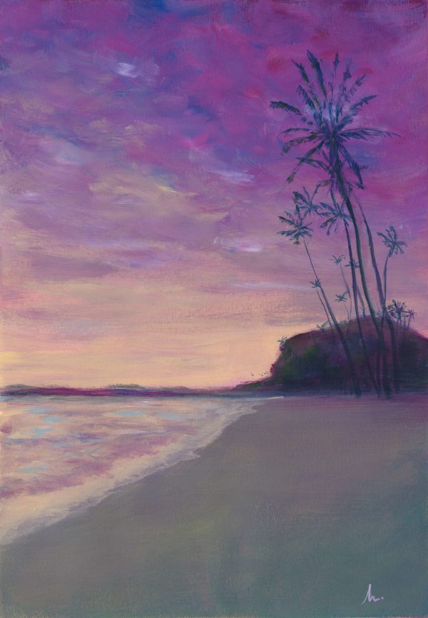 Pintura - Pôr do Sol na Praia