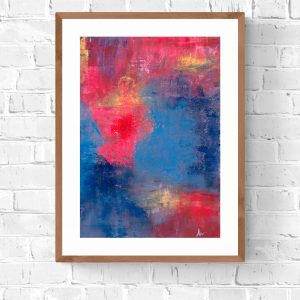 Pintura Abstrata - Textura Vermelho e Azul