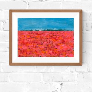Pintura Abstrata - Campo das Flores Rosas