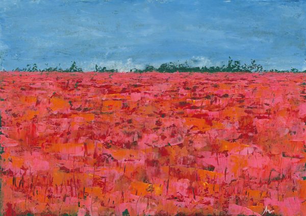 Pintura Abstrata - Campo das Flores Rosas